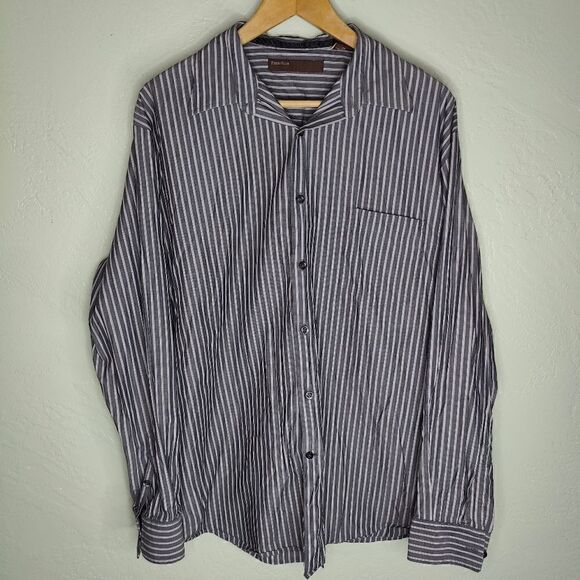 Perry Ellis Cotton Pinstripes Button Up Shirt - Picture 2 of 8